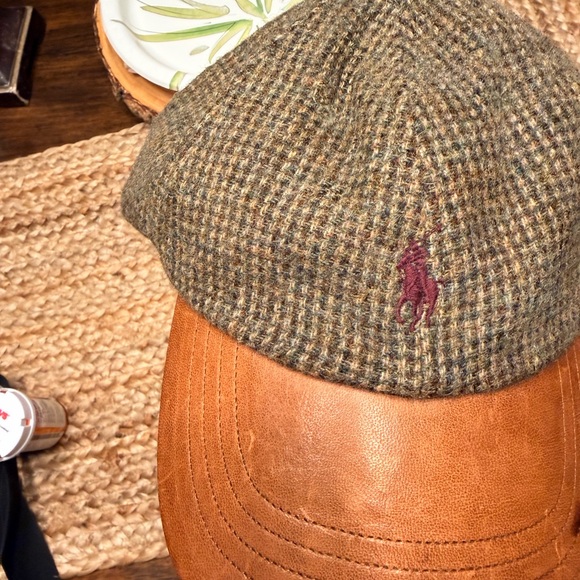 Ralph Lauren Other - Ralph Lauren hard to find vintage Tweed and Brown Leather brim Cap